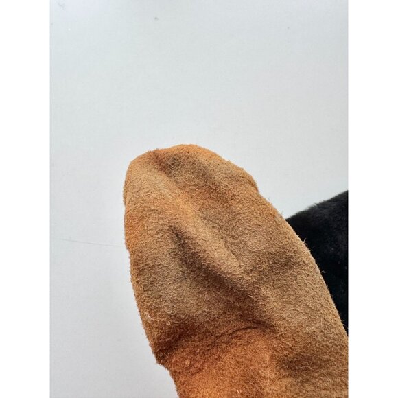 Vintage Kids' Inuit Beaded Suede Black Fur Shaft Tasseled Pom Pom Mukluk Boots - Picture 10 of 16